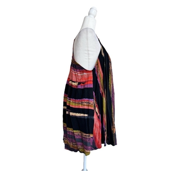 Free People Painted Stripe Mini Sleeveless Trapeze Swing Womens Size XS Colorful - Picture 3 of 14